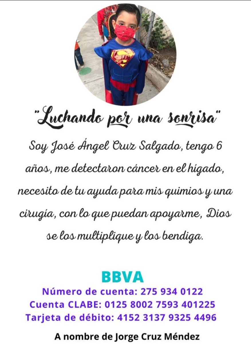 Gsilvacaps's tweet photo. Hola compañer@s, perdonen la molestia pero necesitó de su ayuda ya sea económica o para difusión, es sobrino de un buen amigo y tiene una dura batalla
Por favor 🙏 ayunemos https://t.co/sJcQ3NTpU4