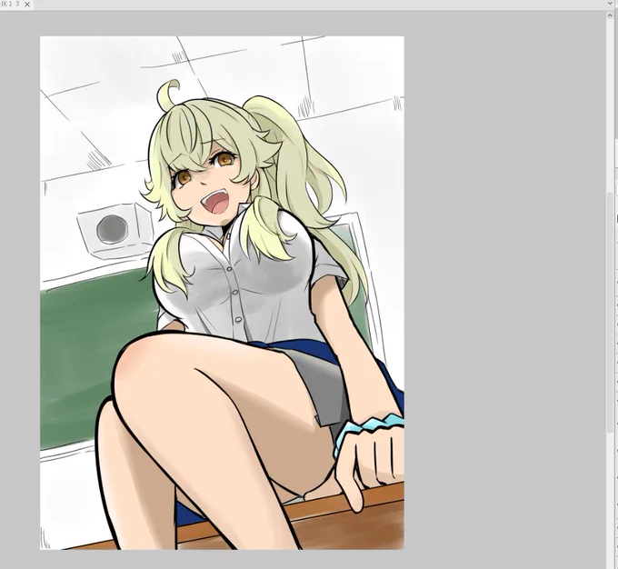 こういうアングルはピンポイントな資料がないから、勘やごまかしで描いてる部分は多い。 