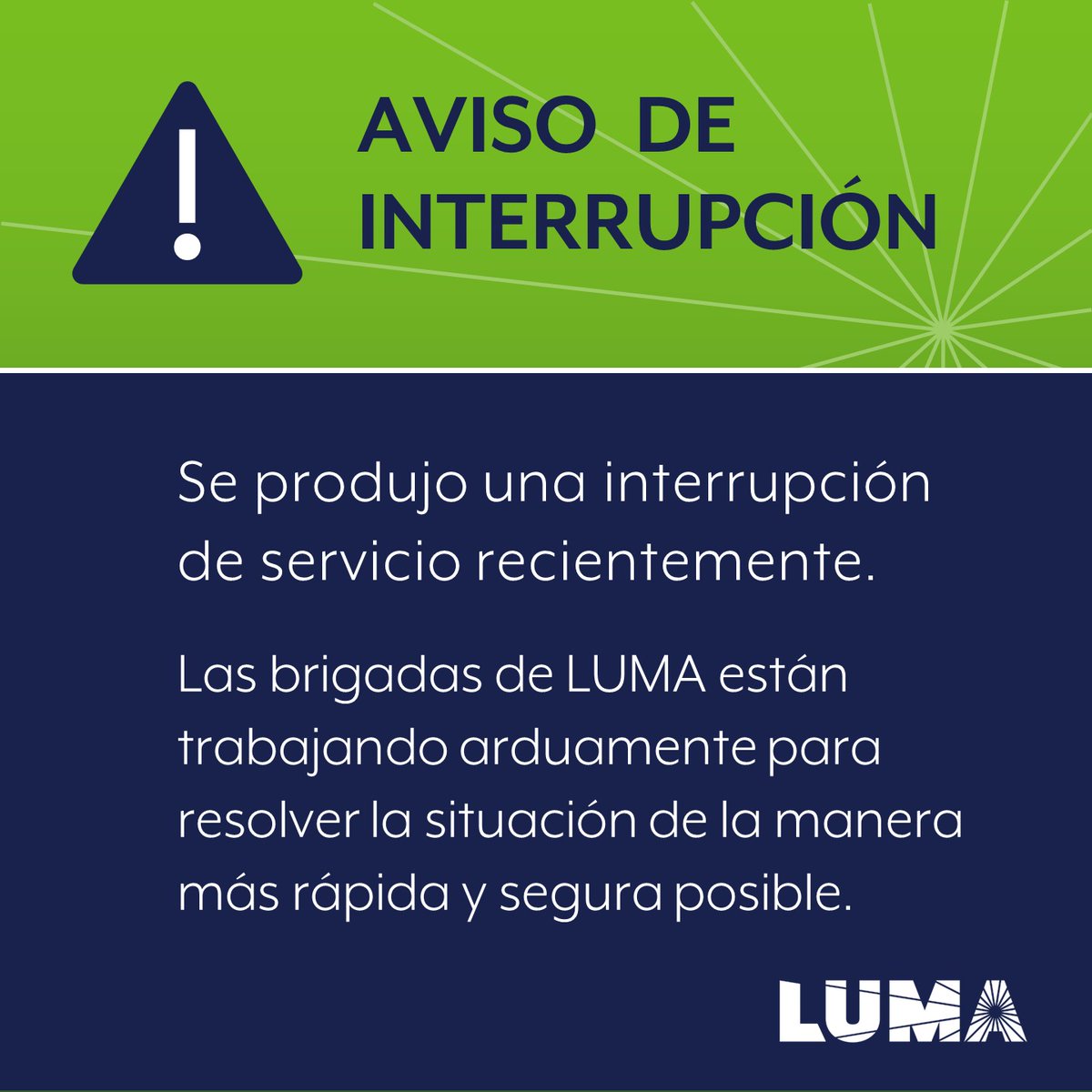 lumaenergypr's tweet photo. SAN JUAN: Las brigadas de LUMA se encuentran realizando trabajos de mantenimiento a una subestación y reparaciones soterradas, interrumpiendo el servicio a unos 3,900 clientes en el área de Caparra Terrace, Puerto Nuevo, San Patricio y zonas adyacentes hasta cerca de las 9:00pm. https://t.co/qGWbSUZYy2