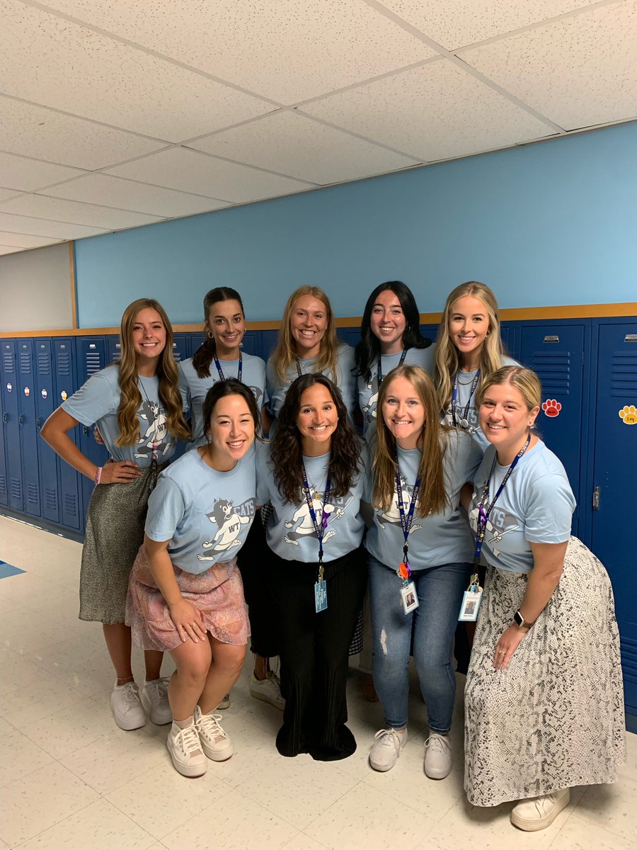 MissSprowls2022's tweet photo. I was so excited today that I forgot to take pictures! Luckily we snapped this one before the day started. I am beyond blessed to start the year with these ladies by my side! What team?! Wildcats!! #112leads #wt112 https://t.co/IUugpiGSMc