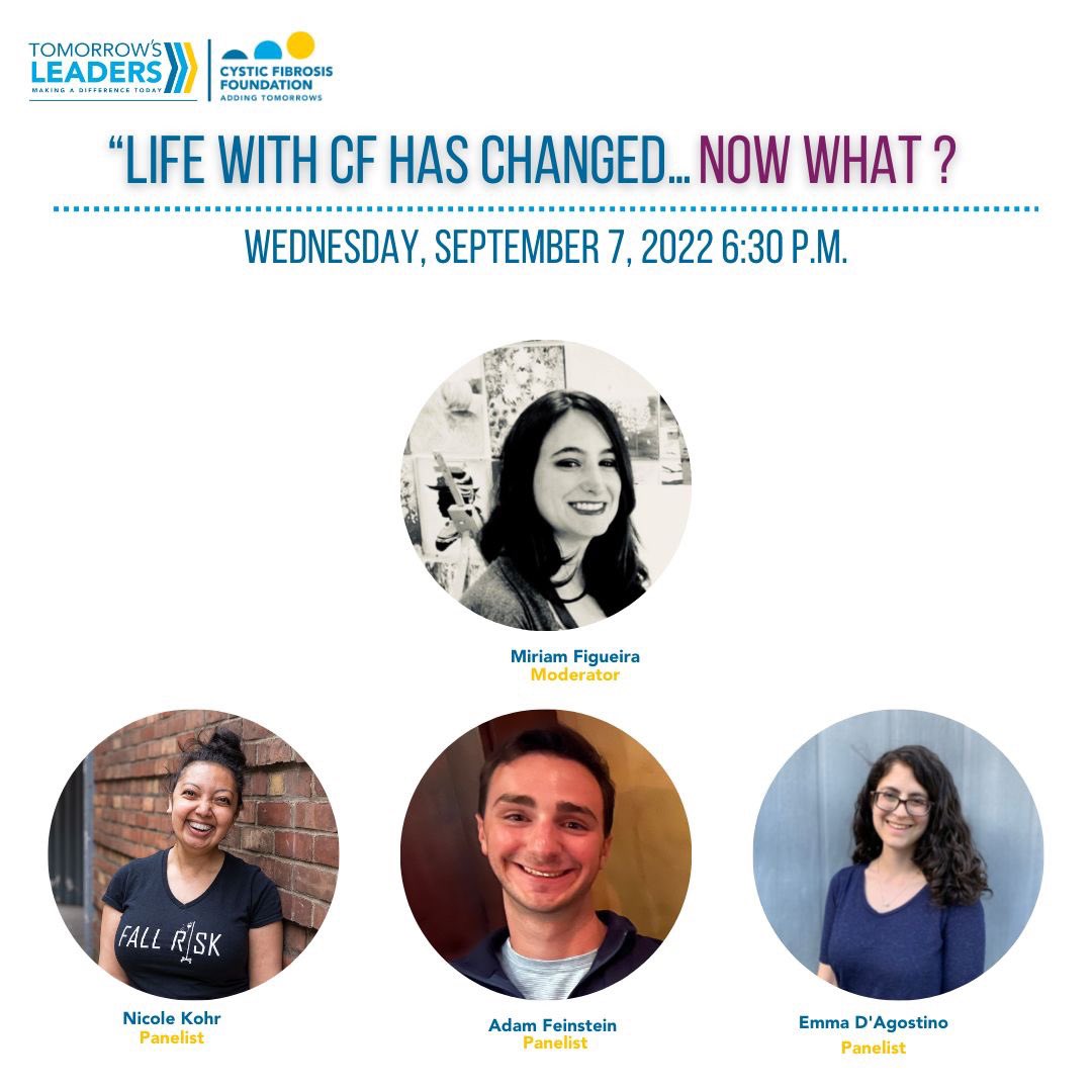 CFF_Carolinas's tweet photo. Hear the perspective of four adult cystic fibrosis community members as they share their experiences with chronic illness and how life with CF is evolving.
This event will be hosted virtually. 
Register now at https://t.co/LWKyGcQlJS https://t.co/QkeaCoQ4zm