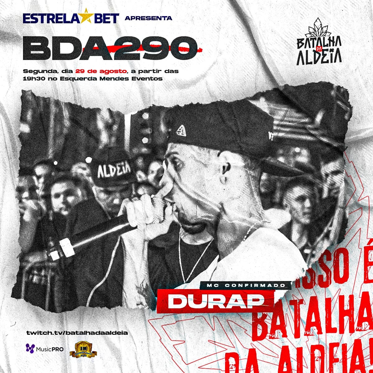 batalhadaldeia's tweet photo. PRIMEIRO CONFIRMADO!
Vice líder do ranking, DuRap tá com sangue nos olhos pra recuperar o topo! O MC tá em ótima fase e nessa edição que promete ele chega pra amassar!
#batalhadaaldeia #bda290 #freestyle https://t.co/ncmbYcN4uD