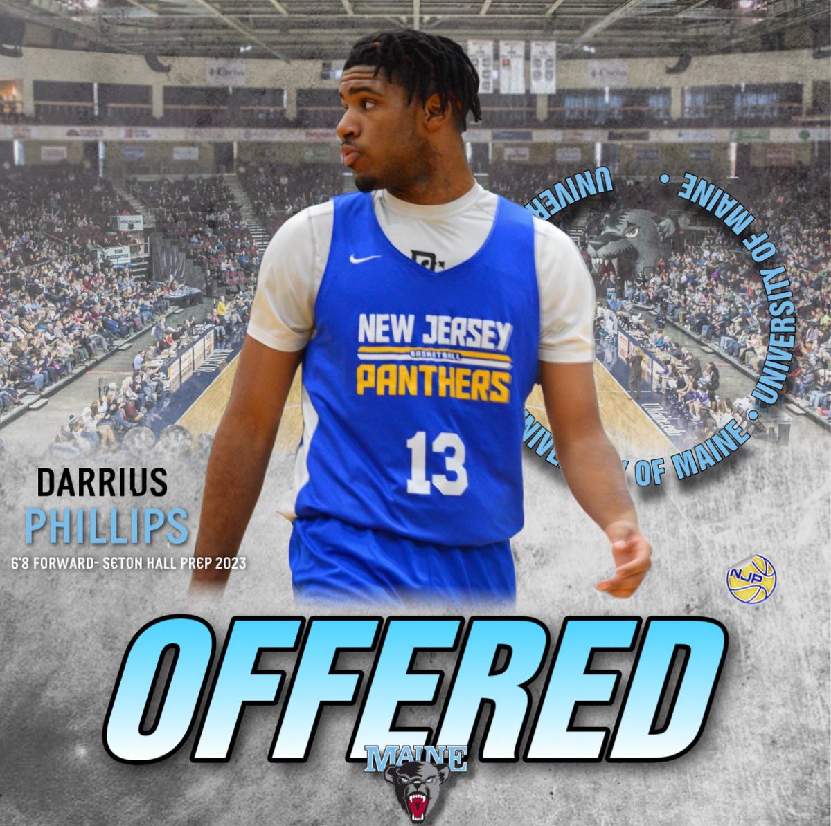 NJ Panthers Boys (@njpanthersboys) on Twitter photo Congrats to class of 2023 <a href="/DarriusPhilli13/">Darrius Phillips</a> on receiving a scholarship offer from Coach Markwood and the University of Maine. Darrius was pivotal to the success our 17U HGSL team experienced last season and his athleticism and versatility will translate well at the next level. Congrats to class of 2023 <a href="/DarriusPhilli13/">Darrius Phillips</a> on receiving a scholarship offer from Coach Markwood and the University of Maine. Darrius was pivotal to the success our 17U HGSL team experienced last season and his athleticism and versatility will translate well at the next level.