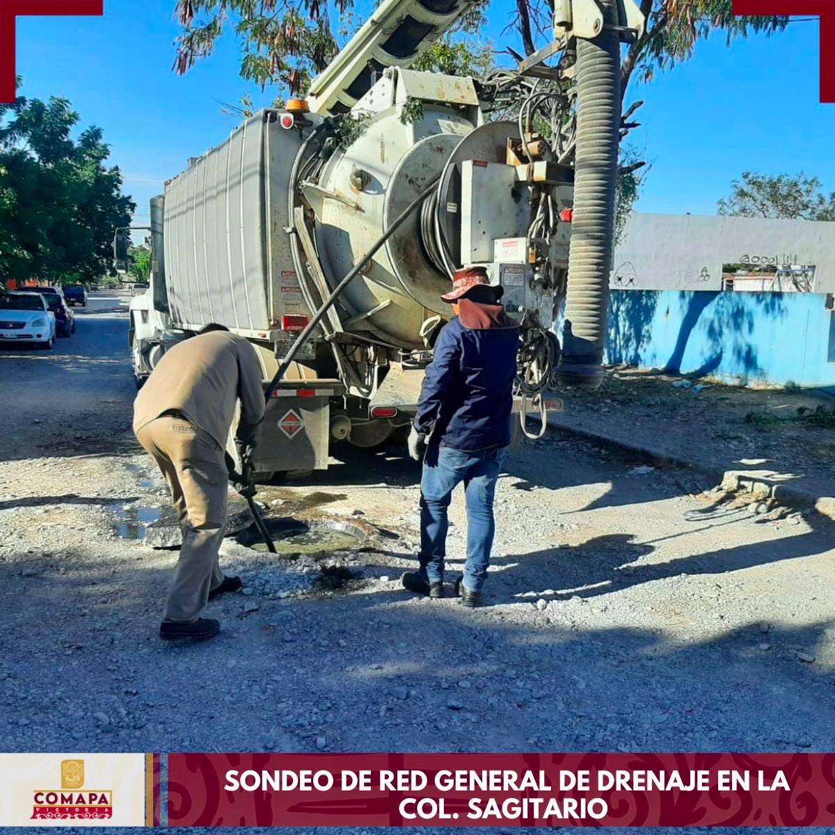 ComapaVictoria's tweet photo. Personal técnico de COMAPA Victoria realizó trabajos de sondeo de red general de drenaje en calle Antares en la  Col. Sagitario.

Seguimos realizando acciones de mantenimiento de la red de drenaje de #Victoria. 

@Gob_Victoria @SoyLaloGattas https://t.co/VVSCVsg2r5