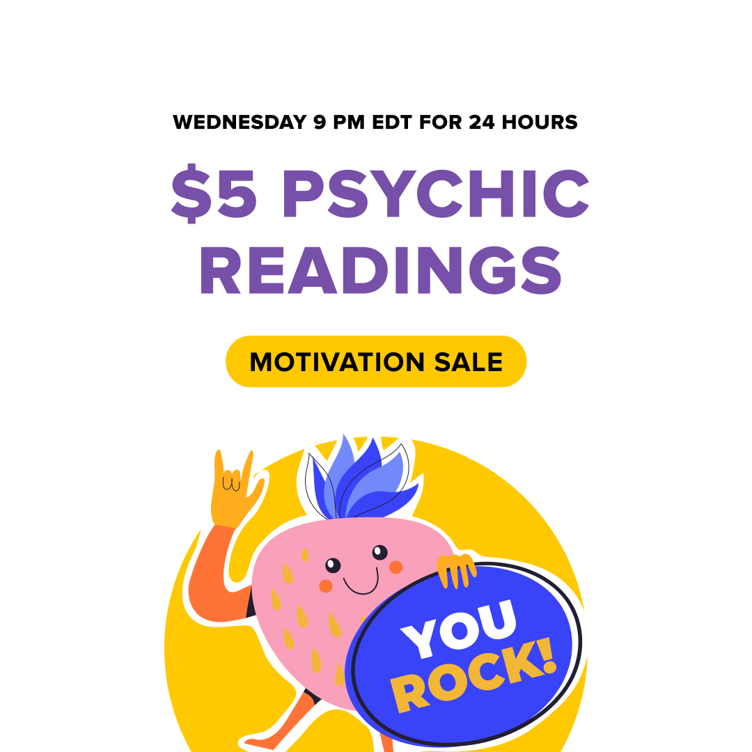 PurpleOceanPsyc's tweet photo. We are motivated to give you the best deal! Enjoy $5 readings during our Motivation Sale, happening NOW for 24 hours. 

#Guidance #Energy #Psychic https://t.co/duMNESpU8o