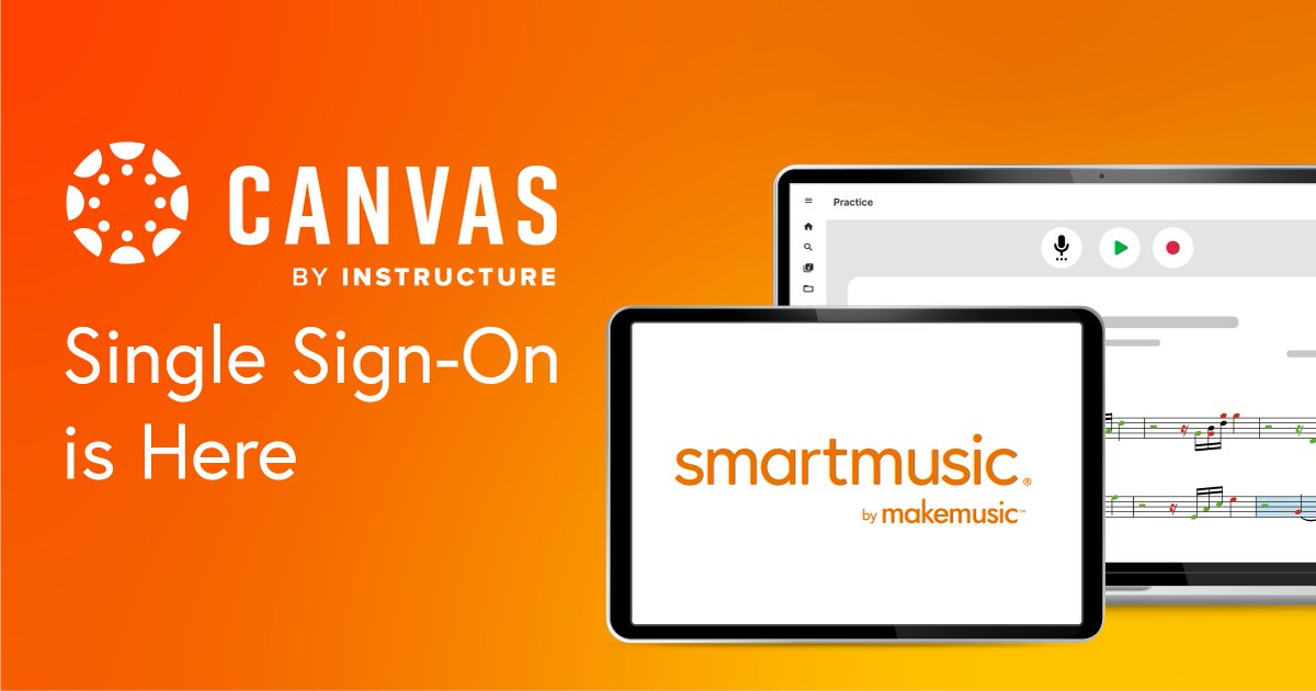 Canvas users - single-sign on with SmartMusic is now live! Have your Canvas admin follow these steps to get started: bit.ly/3AlaD7J