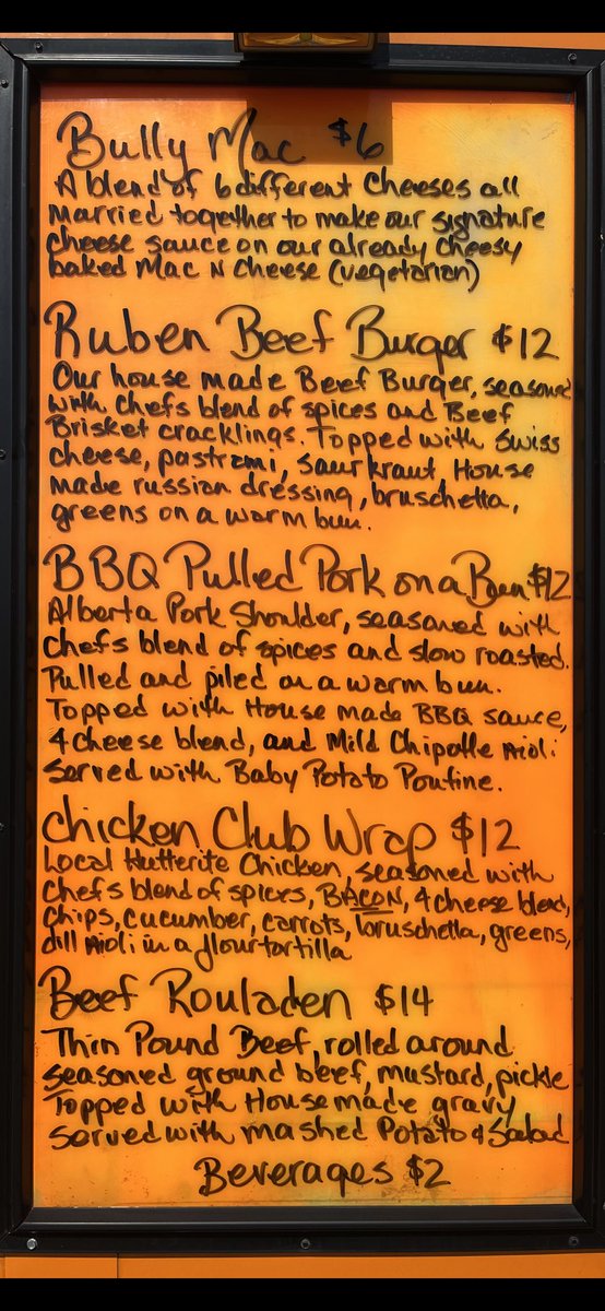 BullyTruck's tweet photo. We’re at Southwest Edmonton Farmers Market today from 4-7:30pm. Terwilligar Rec Centre Parking Lot, 23ave and Leger Rd. It’s far to hot to cook at home, let us make you dinner. https://t.co/Co6zCijWoX
