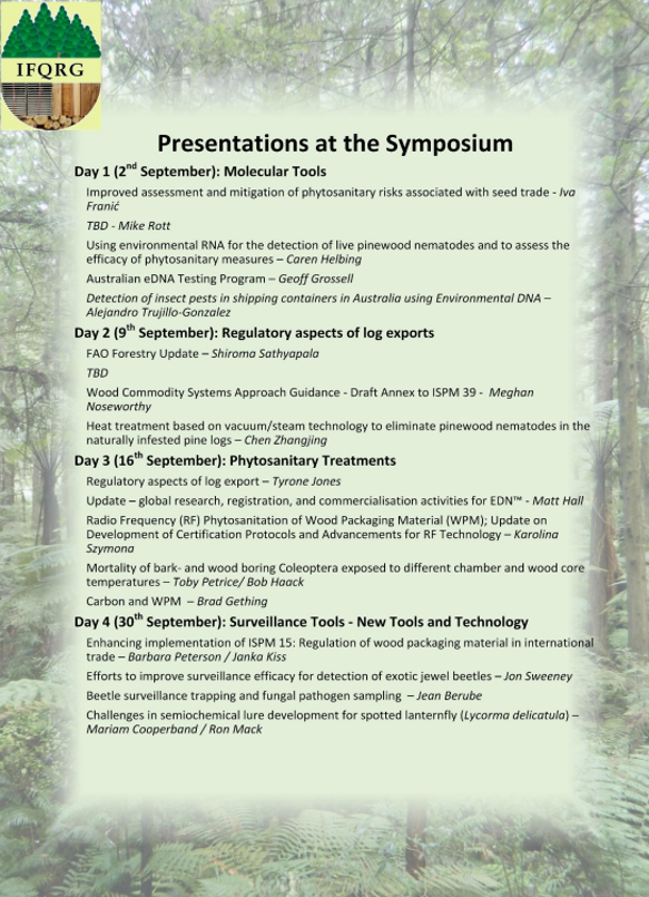 ForestryGroup's tweet photo. IFQRG Virtual Symposium Sept 2nd to 30th, 2022 https://t.co/3KugXGzbsM https://t.co/rHrxvnJiTs