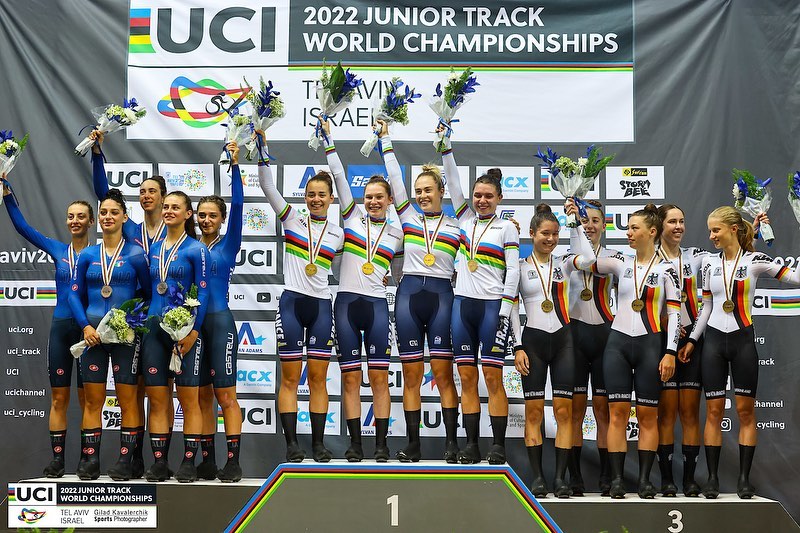 Poursuite par équipes : 
🥇🇫🇷
<a href="/ClemenceChereau/">Clémence Chereau</a> 
Heidi Gaugain
Lara Lallemant
Aurore Pernollet
🥈🇮🇹
Martina Sanfilippo
Federica Venturelli
Francesca Pellegrini
Valentina Zanzi
Vittoria Grassi
🥉🇩🇪
Justyna Czapla
Magdalena Fuchs
Seana Littbarski-Gray
Hannah Kunz
Jette Simon