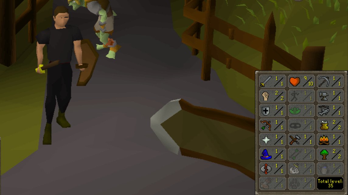 Rezzua's tweet photo. I've decided to go back to my roots and start a fresh #OSRS account. ⚔️ I already have a level 3 skiller from years gone, however this time around I will be playing in a more "normal" manner. Can't wait.. here goes. #OldSchoolRuneScape https://t.co/jZcnPSYvWW
