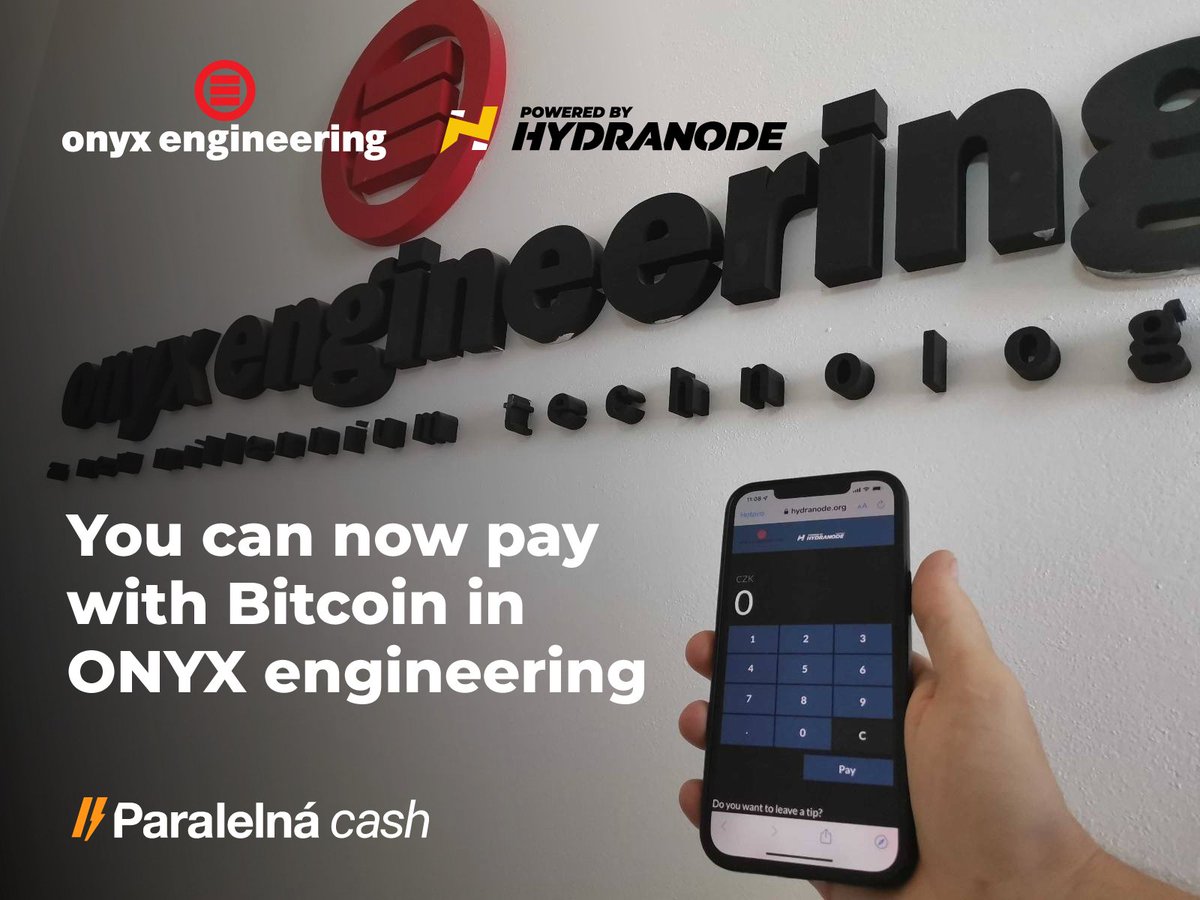 ParalelnaCash's tweet photo. Czech internet provider ONYX engeneering started to test accepting LN payments powered by HYDRANODE
⚡️⚡️⚡️
#hydranode #LN #lightningNetwork #adoption #CZ https://t.co/r0eZuvPHj5
