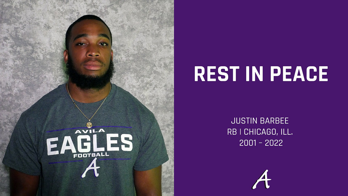 Avila Athletics is incredibly sad to announce that football student-athlete Justin Barbee has passed away after a car accident Tuesday night.

A great team player with an infectious personality, Justin is sorely missed. May he Rest in Peace.

#EagleEmpire
avilaathletics.com/article/2943