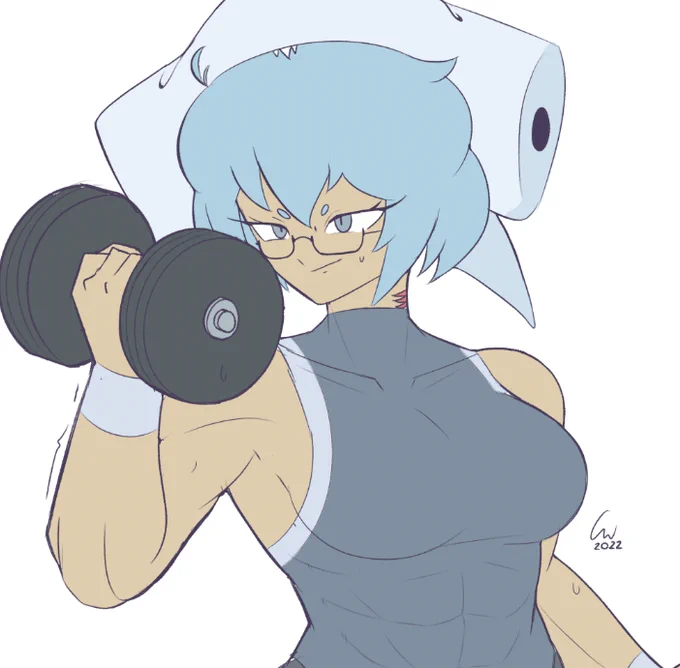 commission of moka working out!  