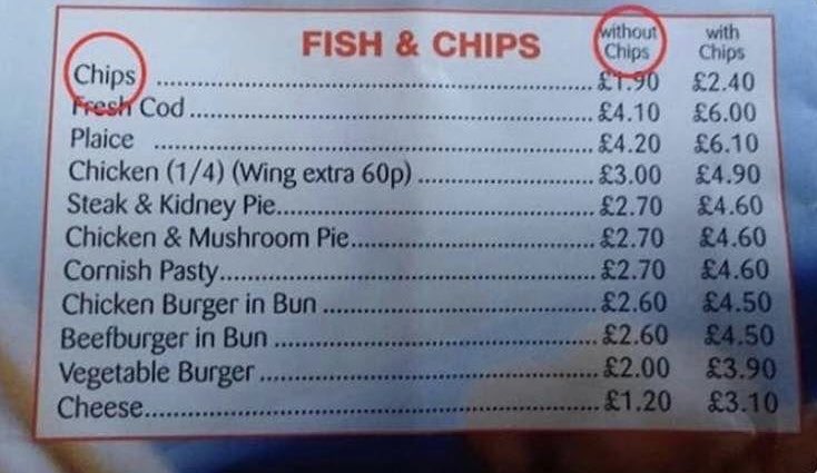 I’ll have the chips without the chips please!