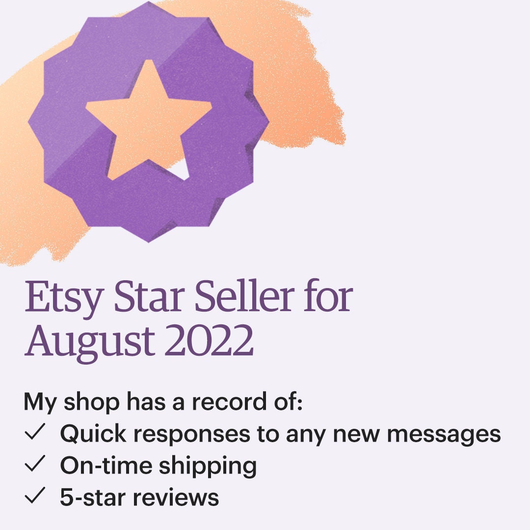 SweetTreasYours's tweet image. I’m a Star Seller on Etsy this month! That means you can purchase from my Etsy shop knowing I have a record of providing an excellent customer experience. etsy.me/3TemZHu #EtsyStarSeller #SweetTreasYours