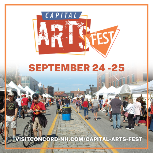 We are excited to announce that #CapitalArtsFest is coming back to downtown #ConcordNH Sept 24-25! 🎸🎨🎵 This fun street #festival is presented by <a href="/LeagueofNHcraft/">LeagueofNHCrafts</a>, <a href="/CapitolCenter/">Capitol Center for the Arts</a>, @IntownConcord and the Chamber.
visitconcord-nh.com/capital-arts-f…