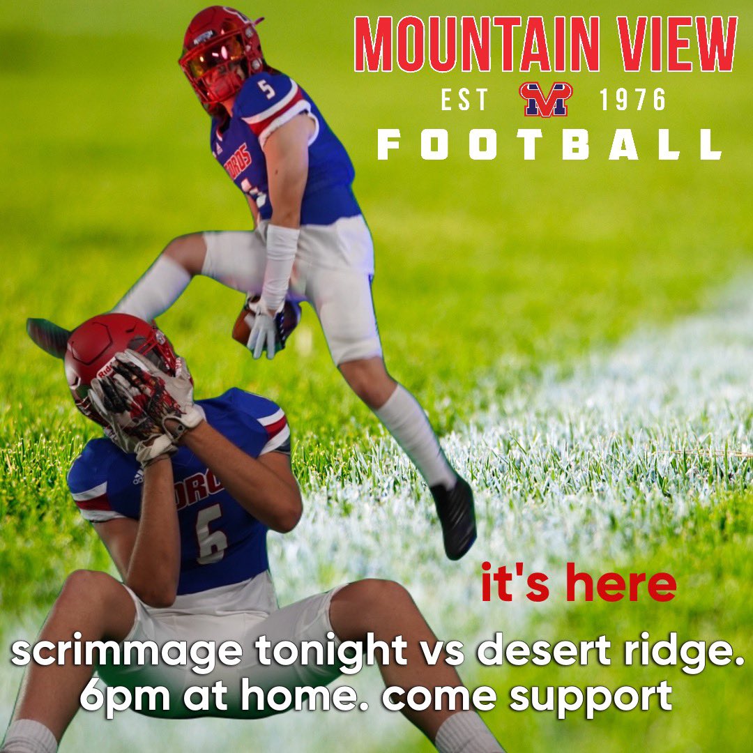 MVToro_Football's tweet photo. It starts tonight vs @DesertRidge_FB See you at 6:00 pm at MV. 🏈 https://t.co/FcSMaahGW3