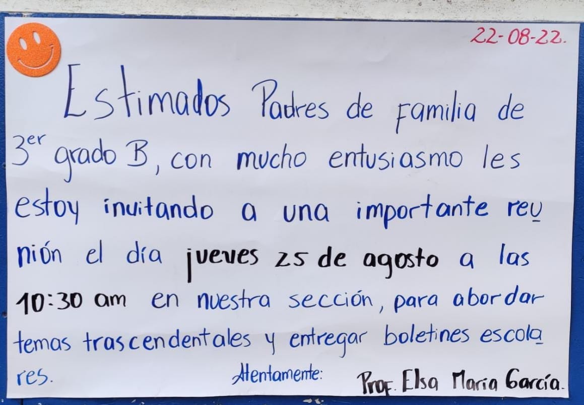 Encuentro bimestral con madres, padres y tutores de estudiantes de Educación Inicial y Primaria. 

¡Les esperamos!

<a href="/minednicaragua/">Ministerio de Educación Nicaragua</a> 
<a href="/minedocotal/">MINED Ocotal</a>
