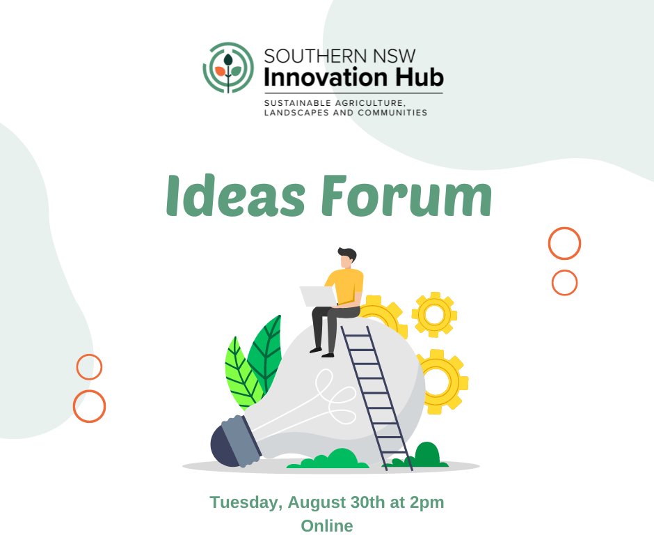 Southern NSW Innovation Hub (@southernnswhub) on Twitter photo Regos close TOMORROW for our online Ideas Forum - where you can pitch YOUR idea which could improve your region's ability to cope with drought, prepare for biosecurity emergencies or modernise farming ops.
> loom.ly/nCT5ko0
#FutureDroughtFund #SNSWInnovationHub <a href="/DAFFgov/">Department of Agriculture, Fisheries and Forestry</a> Regos close TOMORROW for our online Ideas Forum - where you can pitch YOUR idea which could improve your region's ability to cope with drought, prepare for biosecurity emergencies or modernise farming ops.
> loom.ly/nCT5ko0
#FutureDroughtFund #SNSWInnovationHub <a href="/DAFFgov/">Department of Agriculture, Fisheries and Forestry</a>