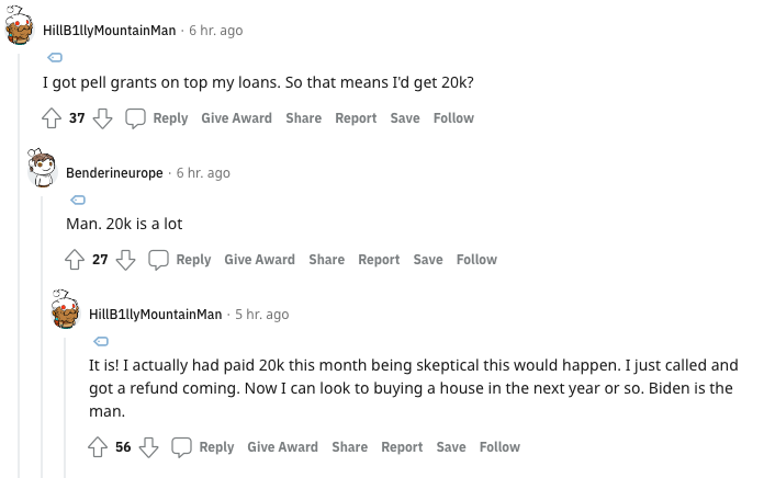 arlenparsa's tweet photo. You don't see this very much on Twitter but folks on the r/StudentLoans subreddit are crying tears of joy today https://t.co/5A7CifZ44X