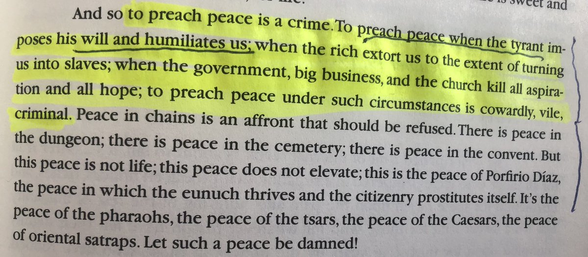 To preach peace is a crime…when the government, big buisness, &amp; the church kill all aspirations &amp; all hope; to preach peace under such circumstances is cowardly, vile, criminal. - Ricardo Flores Magón 🖤❤️✊🏿🔥