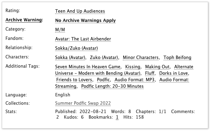 rustyshvl's tweet photo. I made an Avatar: The Last Airbender Sokka/Zuko podfic for the Summer @PodficSwap, enjoy :) https://t.co/HPBRrxoRVw https://t.co/GVt4oZOu8z
