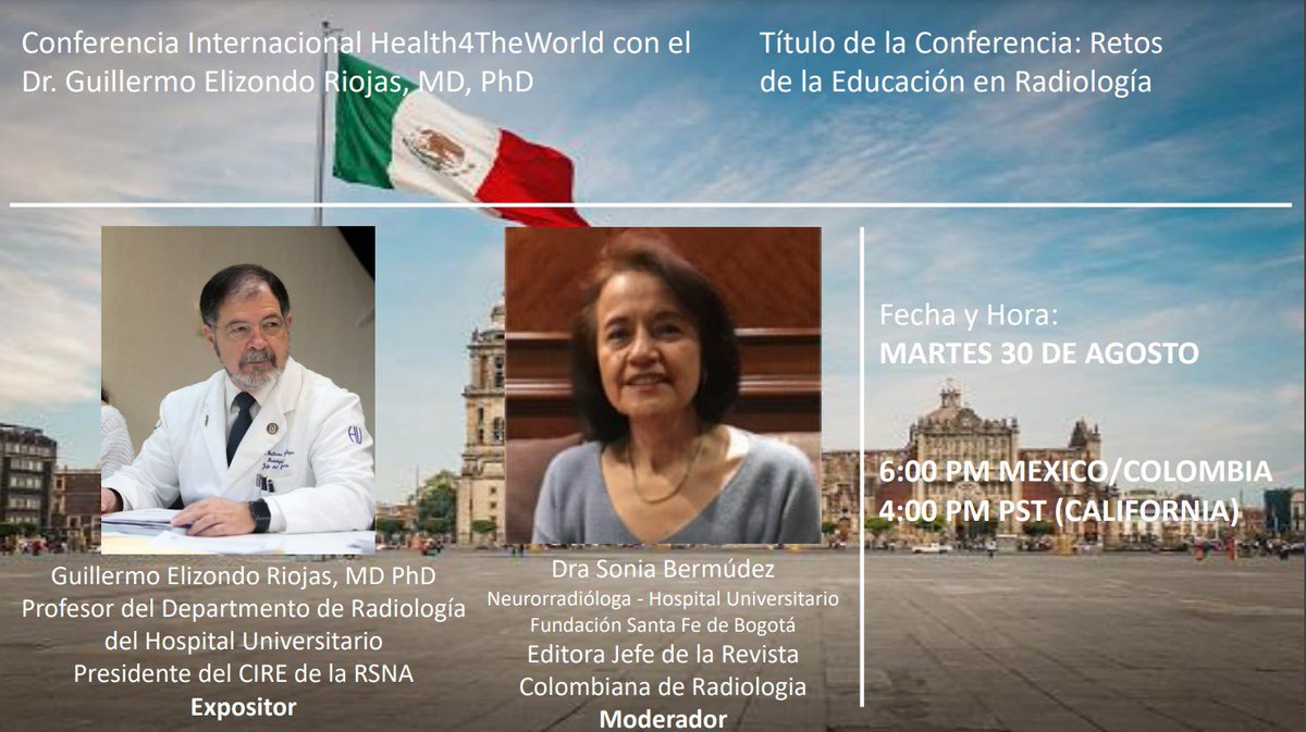 MaríaLucía Brun-Vergara (@marialuciabrunv) on Twitter photo ¡ESTAMOS DE VUELTA! Después de un merecido descanso de verano, regresamos con esta excelente charla por el Dr.<a href="/elizondomemo/">Guillermo Elizondo Riojas</a>, sobre RETOS DE LA EDUCACIÓN EN RADIOLOGÍA. Próximo Martes 30 de Agosto 6:00 PM hora Colombia. Link inscripción us02web.zoom.us/webinar/regist… ¡ESTAMOS DE VUELTA! Después de un merecido descanso de verano, regresamos con esta excelente charla por el Dr.<a href="/elizondomemo/">Guillermo Elizondo Riojas</a>, sobre RETOS DE LA EDUCACIÓN EN RADIOLOGÍA. Próximo Martes 30 de Agosto 6:00 PM hora Colombia. Link inscripción us02web.zoom.us/webinar/regist…