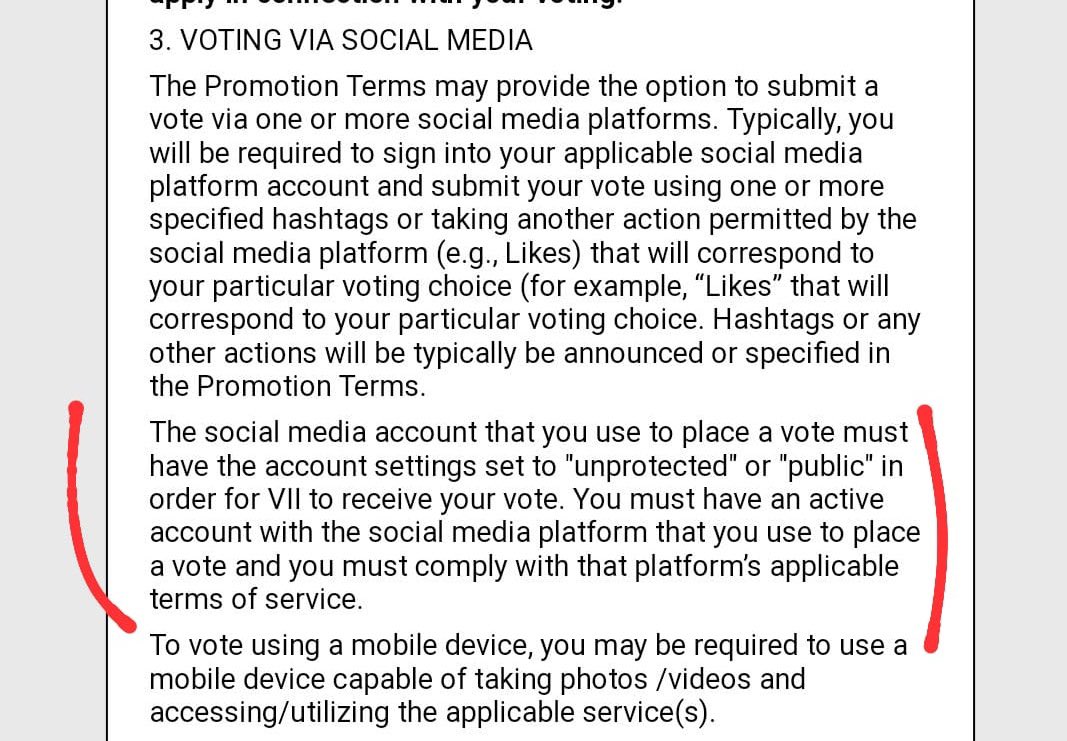 jnfication's tweet photo. ❗️ARMY

MTV dió un comunicado relacionado con la votación a Grupo del Año para los VMAs. Según ellos, las cuentas que se utilicen para votar deben ser "desprotegidas" o "públicas" para que puedan recibir sus votos. También deben tener una cuenta activa en IG.

@BTS_twt https://t.co/Wf20rPVoEi