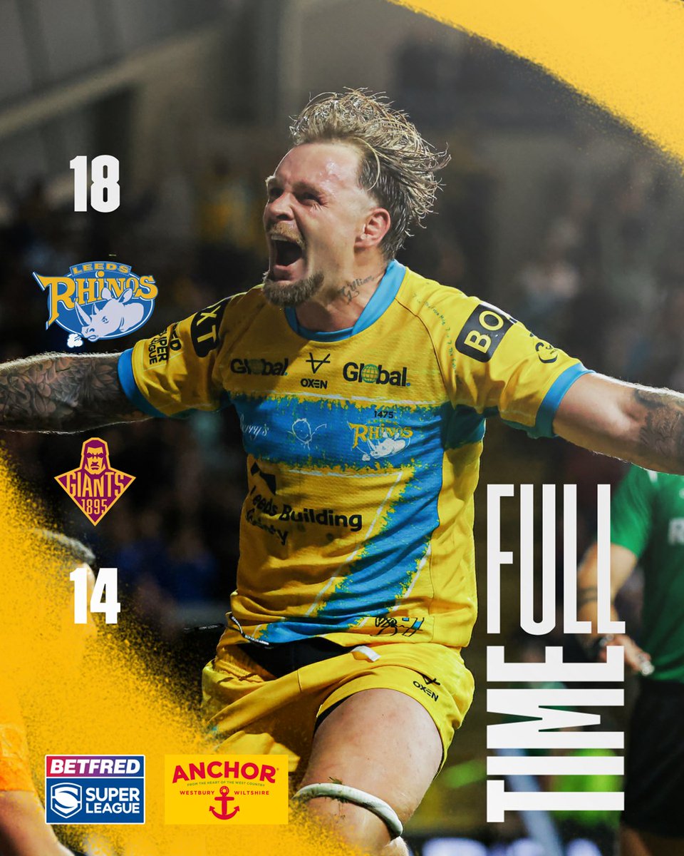 leedsrhinos's tweet photo. A late try from Blake Austin seals a vital win for Rohan Smith side, what a victory!
🤝 In partnership #Anchor 
#ButtertheFoodButtertheMood https://t.co/2EVHpsZuYx