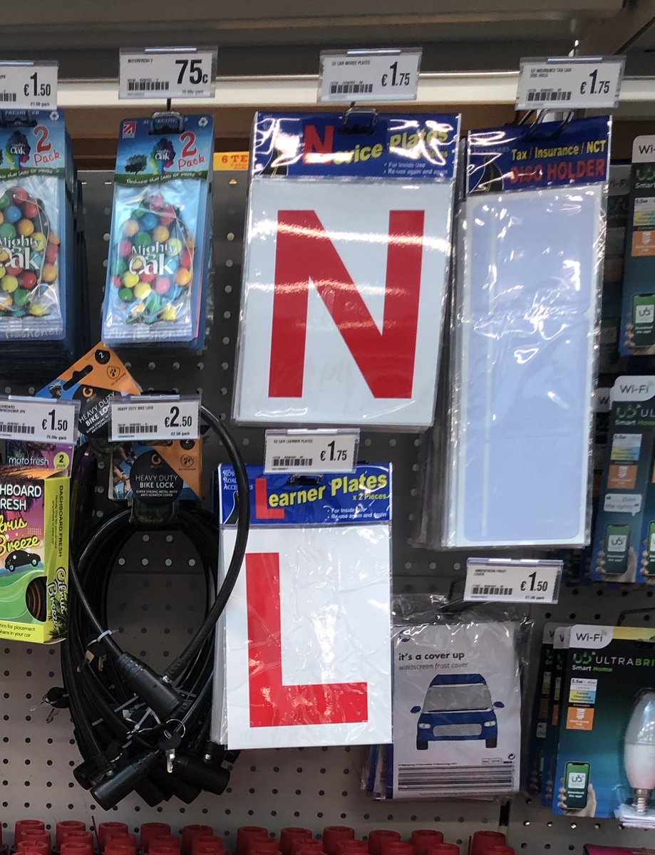 rodger's tweet image. people learning to drive in Ireland have to put a big N sticker on the back of their car  (“novice”) that is functionally identical to the Nebraska helmet. Huskers fans are gonna get here and think there are hundreds of thousands of Irish Nebraska fans