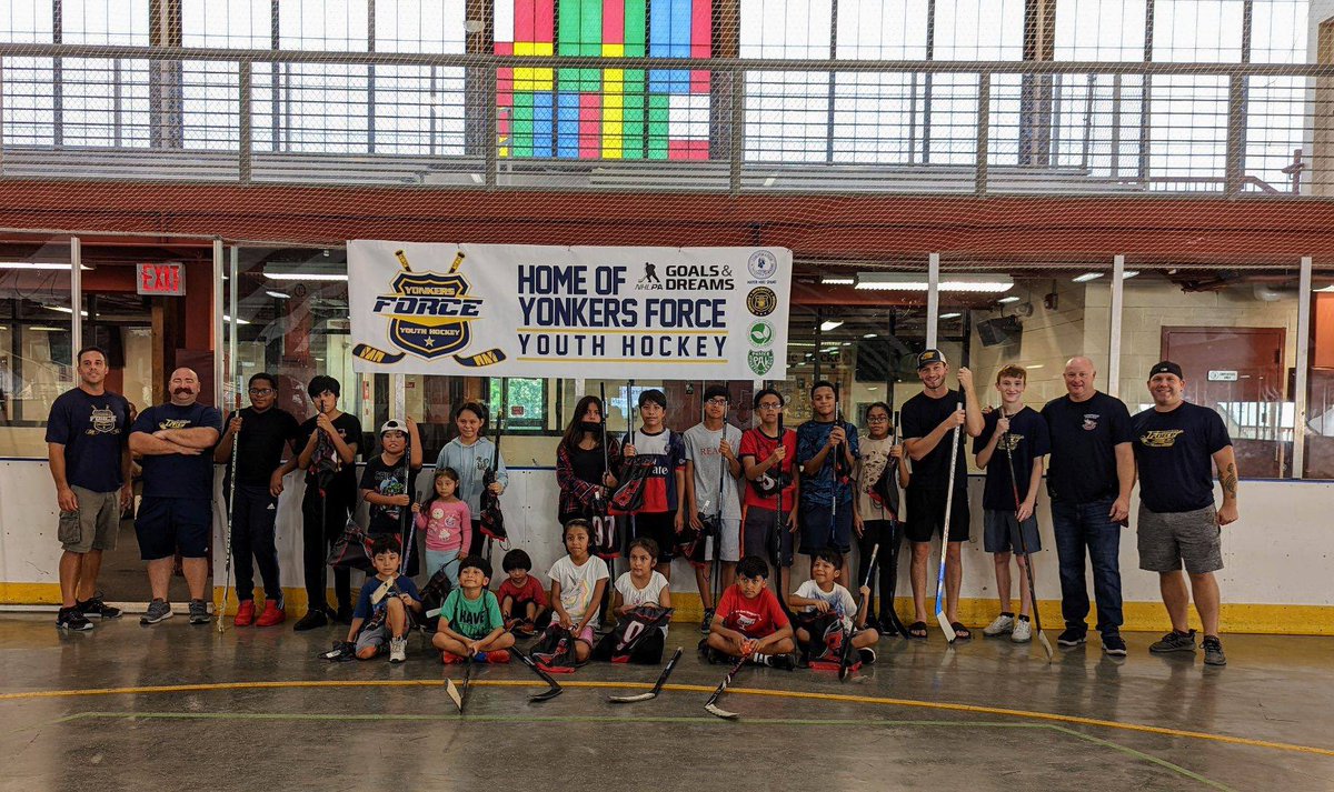 Thank you to @brettpesce22 from the @Canes for stopping by today to meet with the our kids from Yonkers Force Youth Hockey.   @NHLPA #goalsanddreams