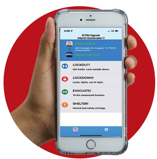 ICON SIGNALS MOBILE ALERTING APP Keeps Everyone Connected During an Emergency. Initiate Lockdown, Evacuate, and Shelter In Place Alerts from iPhone and Android Mobile Phones. conta.cc/3AoAawG