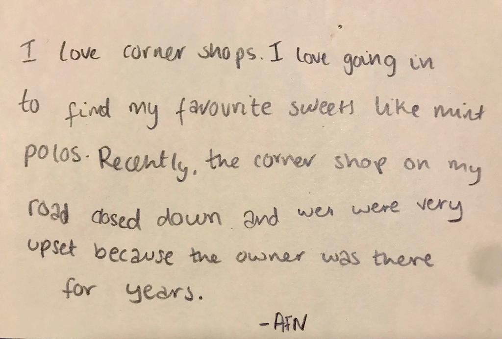 BabitaTV's tweet photo. When I was asked to curate an exhibition on #CornerShops for @MigrationUK I hoped people would relate to it. These notes mean so much ❤️#TakingCareOfBusiness https://t.co/tjOtBE53Xy