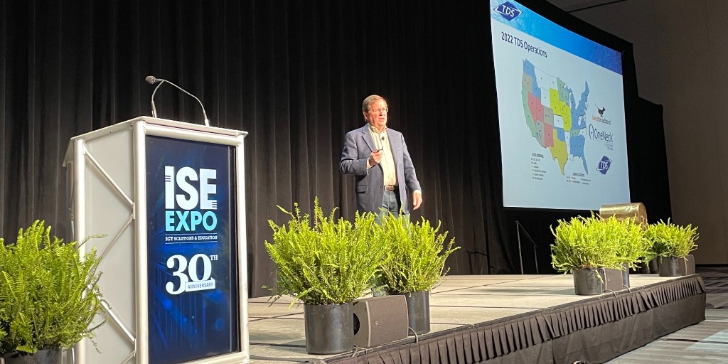 ISE_Magazine's tweet photo. ISE EXPO 2022 Keynote a Great Success! "Cycle time is what matters in this environment. If you reduce the cycle time of fiber deployments, the rest will follow." Ken Paker, @tdstelecom
@svollman @JO_onthego #TDSTelecom #Telecom #Broadband #NetworkTransformation #ISEEXPO22 #STEM https://t.co/Rv7iww1qpD