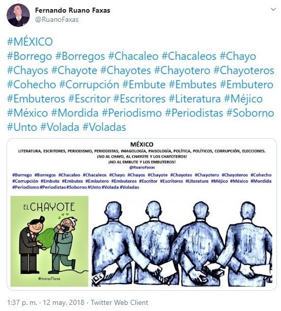 RuanoFaxas's tweet photo. @_VicenteSerrano Los "verdaderos periodistas" son los que difunden VERDADES y no MENTIRAS. Los chayoteros, embuteros, no son periodistas."Si una persona dice que llueve y otra que no, tu trabajo como periodista no es darle voz a ambas. Es abrir la ventana y ver si está lloviendo"
#CHAYOTE #EMBUTE https://t.co/Krf8LjCCjH