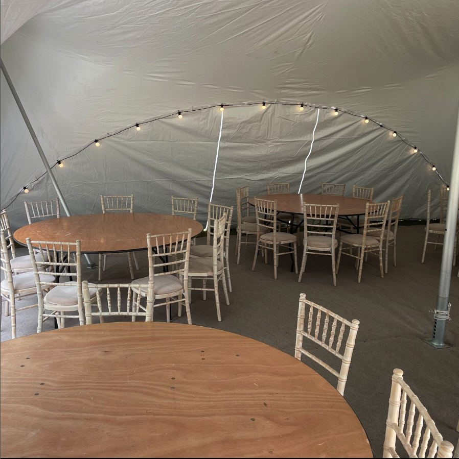 countymarquee's tweet photo. Our stunning Chivari chairs and round tables with our beautiful festoon lighting. https://t.co/XCM97BOwQO