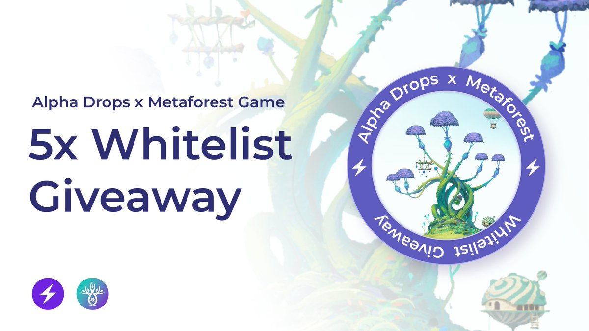 Metaforest Growable #NFT Trees 🎉 🌳

Alpha Drops has partnered with <a href="/MetaForestGame/">Metaforest Game | Genesis Game</a> to giveaway 5 #whitelist spots for minting the growable NFT trees 🎉 

✅ Participate:
app.quest3.xyz/quest/67686148…