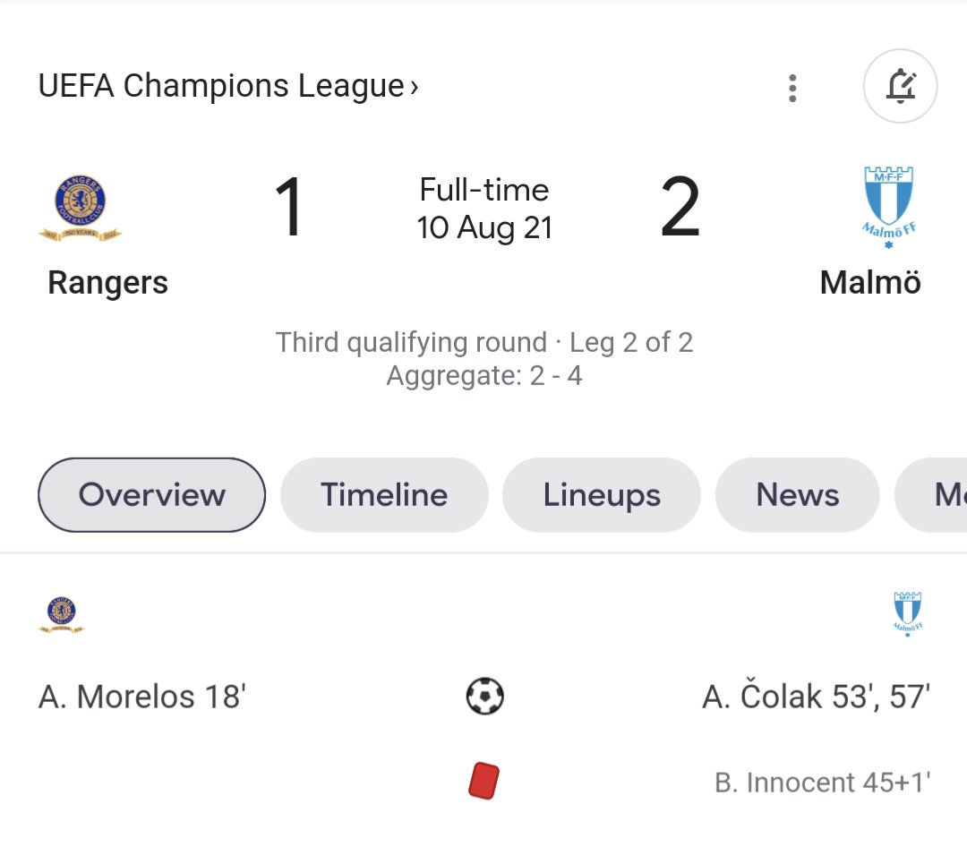 A year in football is a long time #Colak #Morelos #Rangers #ChampionsLeague