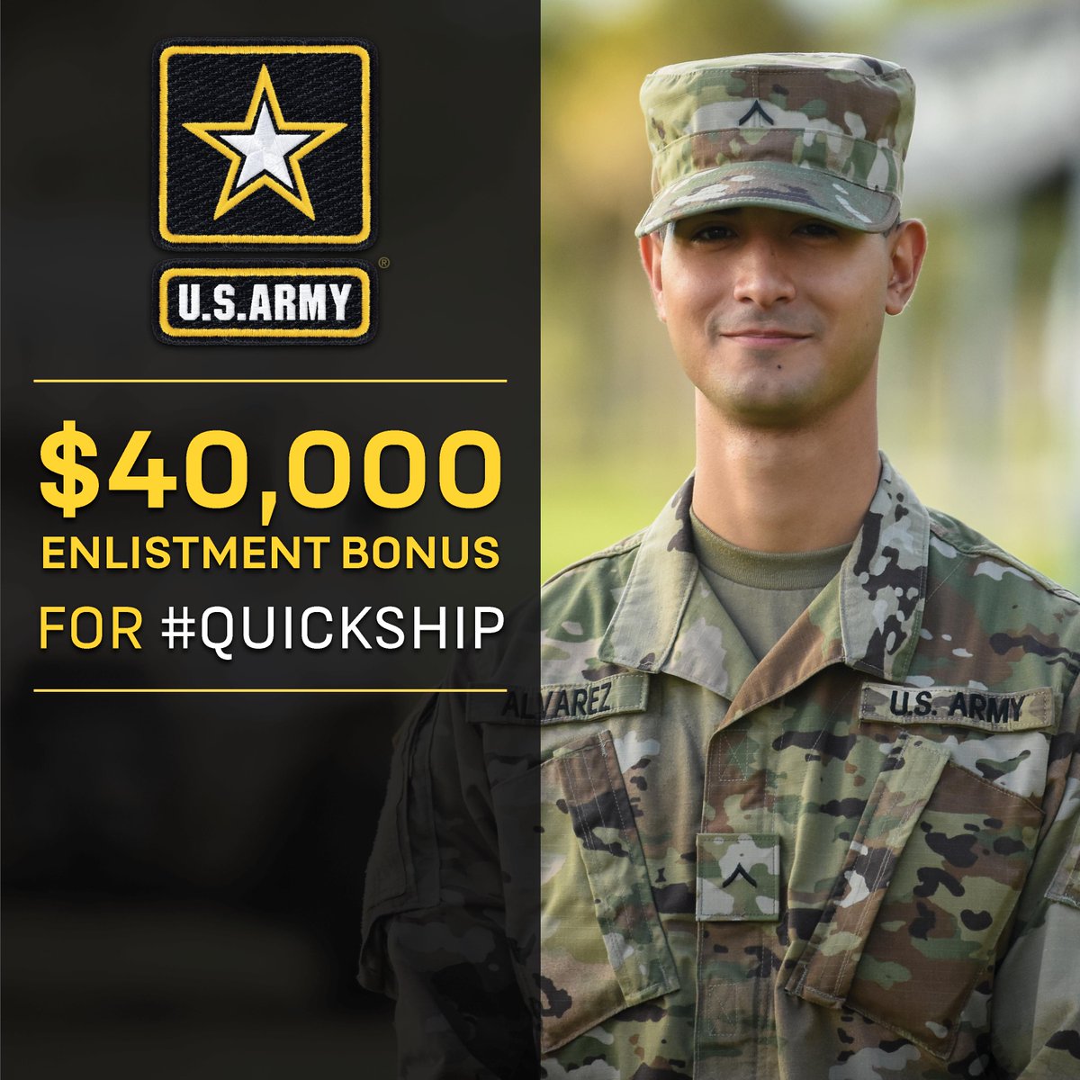 🚨 BONUS MONEY ALERT 🚨 
💰 💰 💰 💰 💰 
Don't miss out on the chance to earn $40,000 when you enlist and ship within 30 days! This is a major money that you can qualify for. Contact us today to learn more!!

#GoGetThatBag #ArmyTeamChicago #Army50k #CallToService #bonuses
