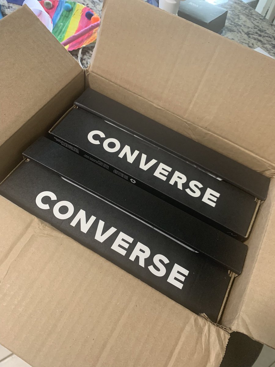 stephanielseidl's tweet image. It’s like Christmas morning! (And there’s one more pair on the way 😬) #IHaveAProblem @Converse thanks for my Admin attire for the school year!