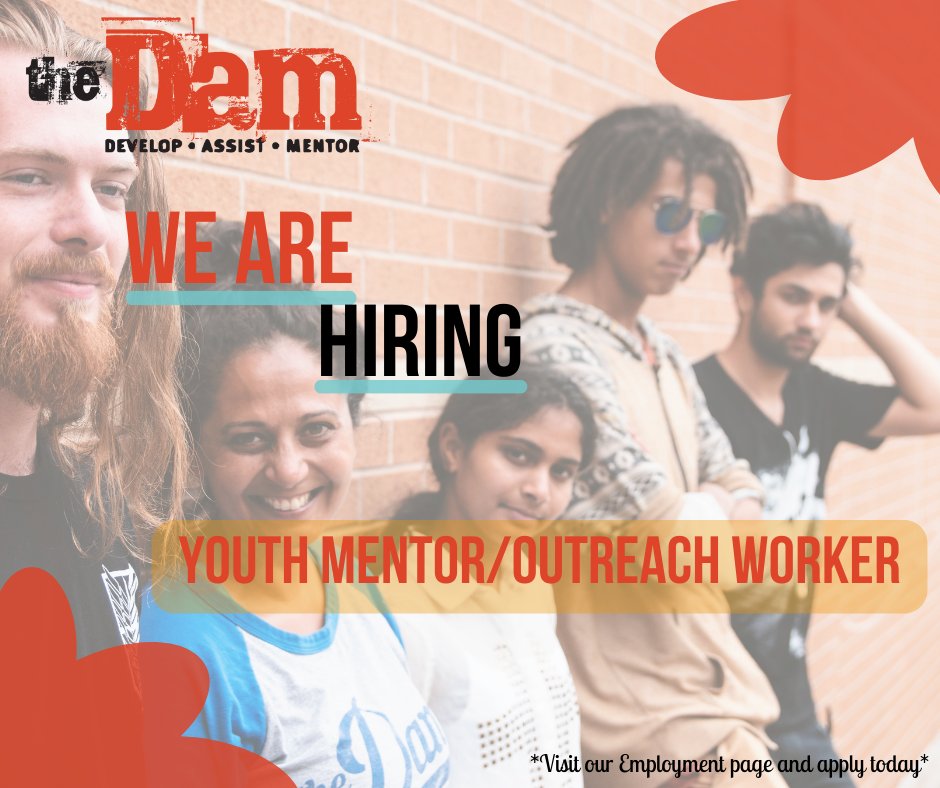 theDamdropin's tweet photo. The Dam is accepting applications for a Youth Mentor/Outreach worker.

Partner with our youth to help them grow and develop through relationship building and mentorship. Join us to make a difference! 

For full job description and how to apply, visit: https://t.co/ClZZT5SLZC https://t.co/tpngT0eL2q
