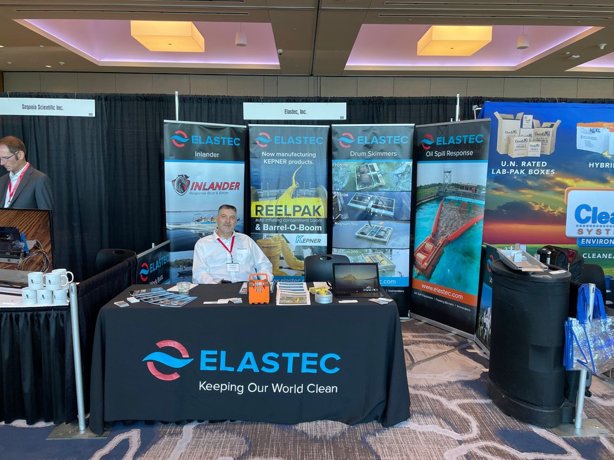 Elastec's tweet photo. Elastec is currently exhibiting at Clean Pacific 2022 in Seattle, WA. Stop by booth #305. #oilandgas #oilspillresponse #oilspill #cleanwater https://t.co/MoW7R7l1e7