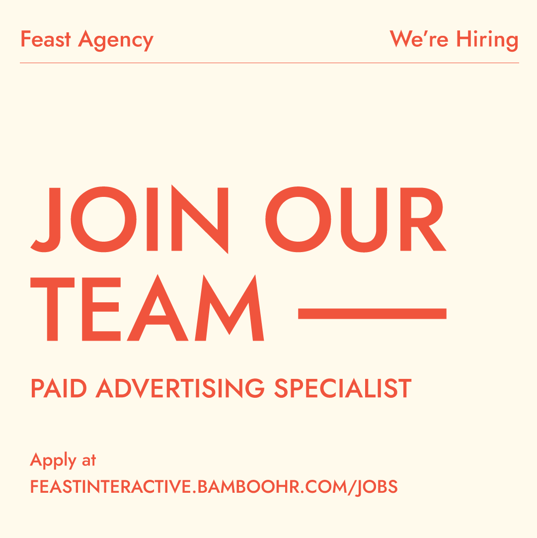 feastagency's tweet photo. We're hiring! 🤩 If you’re looking for an opportunity to show off your strategic mindset, sharpen your analytical skills, and work with an amazing team, apply for our #PaidAdvertisingSpecialist and #MediaPlanner positions! For more info, visit https://t.co/YvQTxGHVmi. https://t.co/tAjK7hbo6e