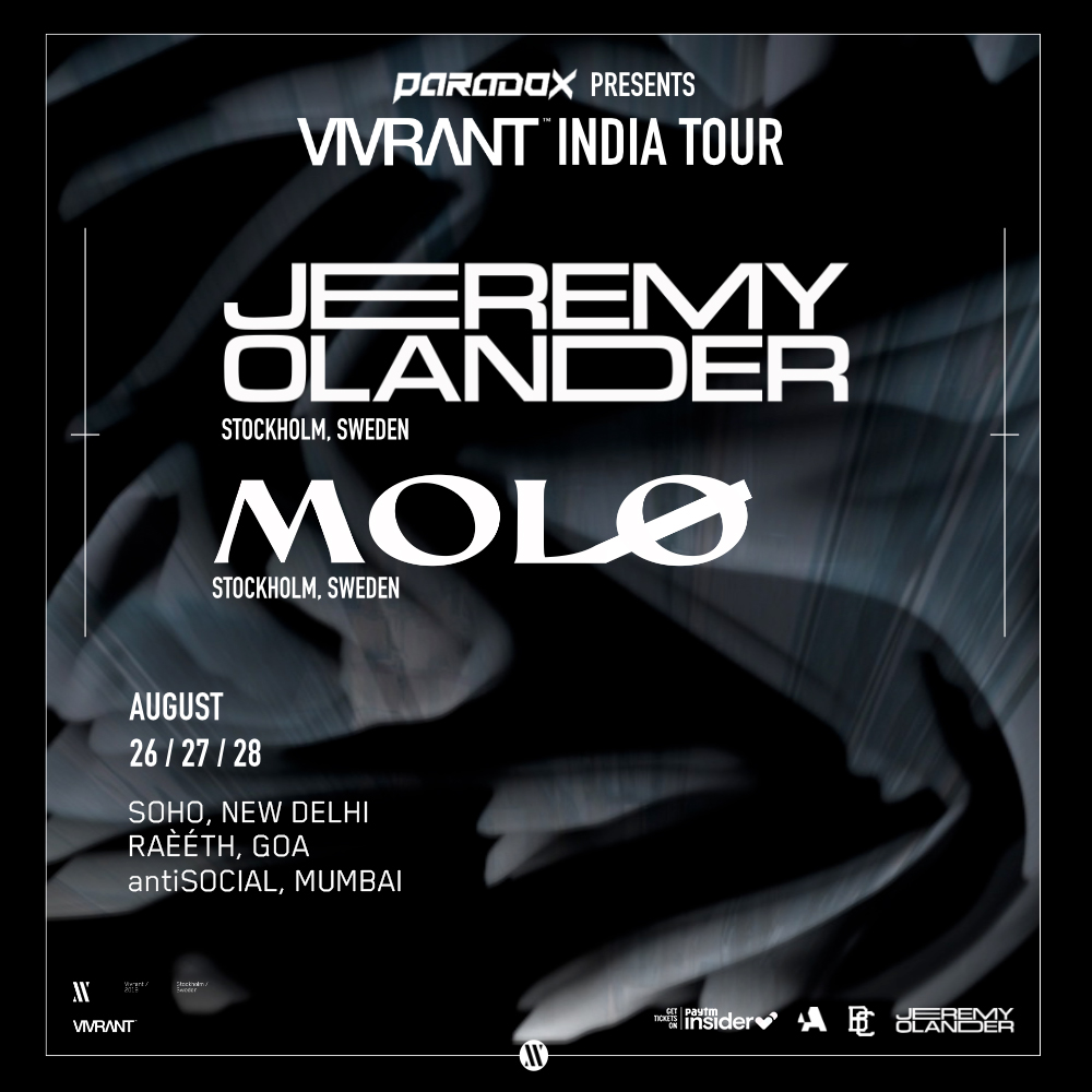 It's Vivrant o'clock in India this weekend as <a href="/jeremyolander/">Jeremy Olander</a> and <a href="/itsmemolo/">MOLØ</a> ascend on New Delhi, Goa and Mumbai. 

Final tickets out via vivrant.nu/tour