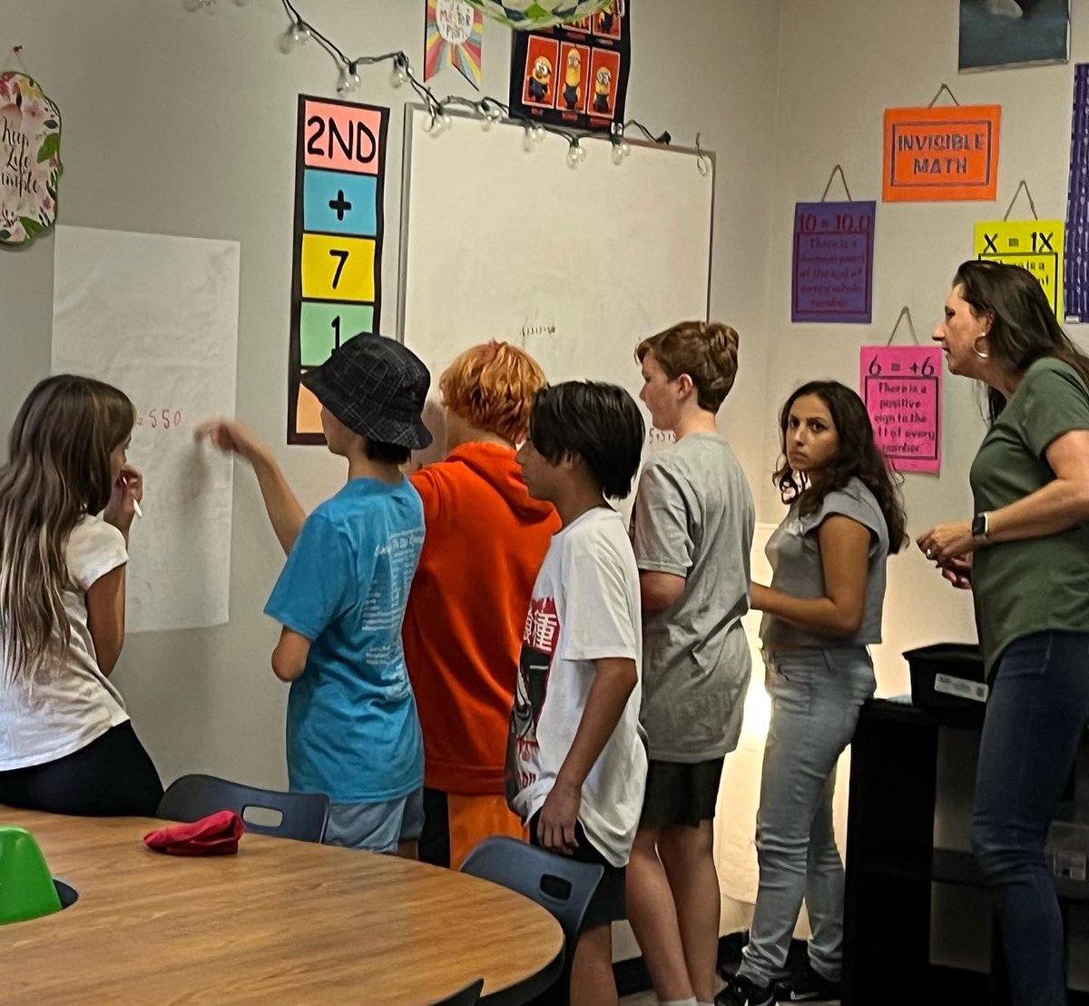 HenryHawksLISD's tweet photo. We’re #buildingthinkingclassrooms in #7math !! Follow along while our #hmshawks work collaboratively to grapple with math tasks that require critical and creative thinking #growthmindset #1lisd #striveforexcellence #verticalnonpermanentsurfaces #visiblyrandomgroups https://t.co/nR6e01Z8gV