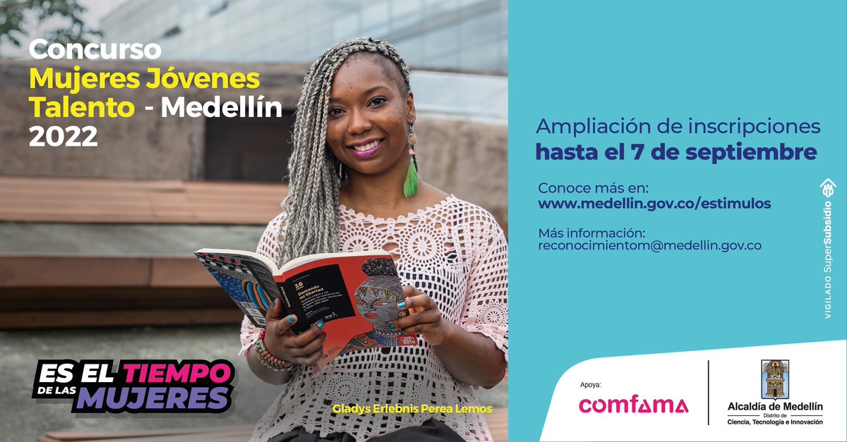 PazDDHHmed's tweet photo. 📢Queremos eliminar las barreras que impiden reconocer el liderazgo de las mujeres, por eso se amplió la fecha de inscripción al Concurso Mujeres Jóvenes Talento y al Reconocimiento al Liderazgo de las Mujeres, hasta el miércoles 7 de septiembre, para que todas puedan participar. https://t.co/hHx4no712z