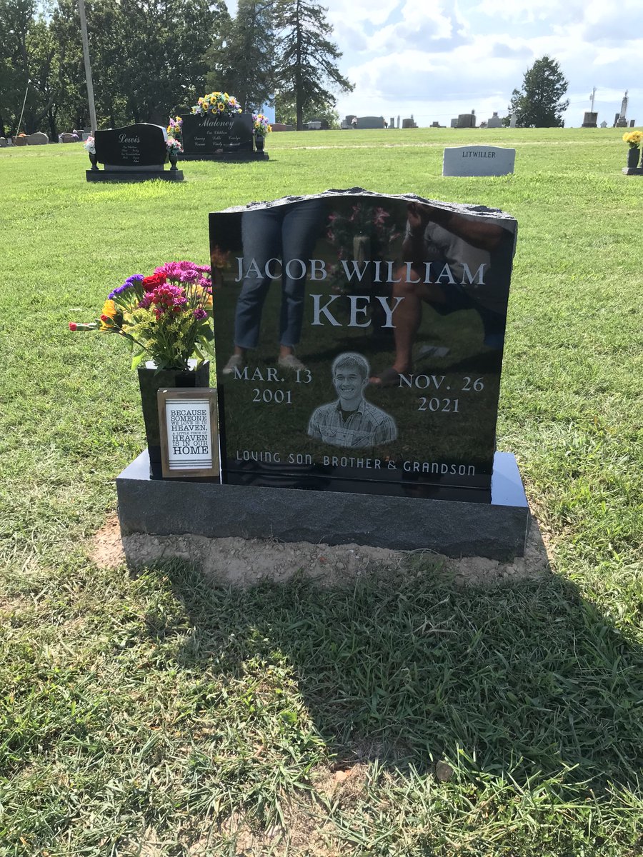 Jacob Keys headstone. It is awesome! Miss him a bunch!