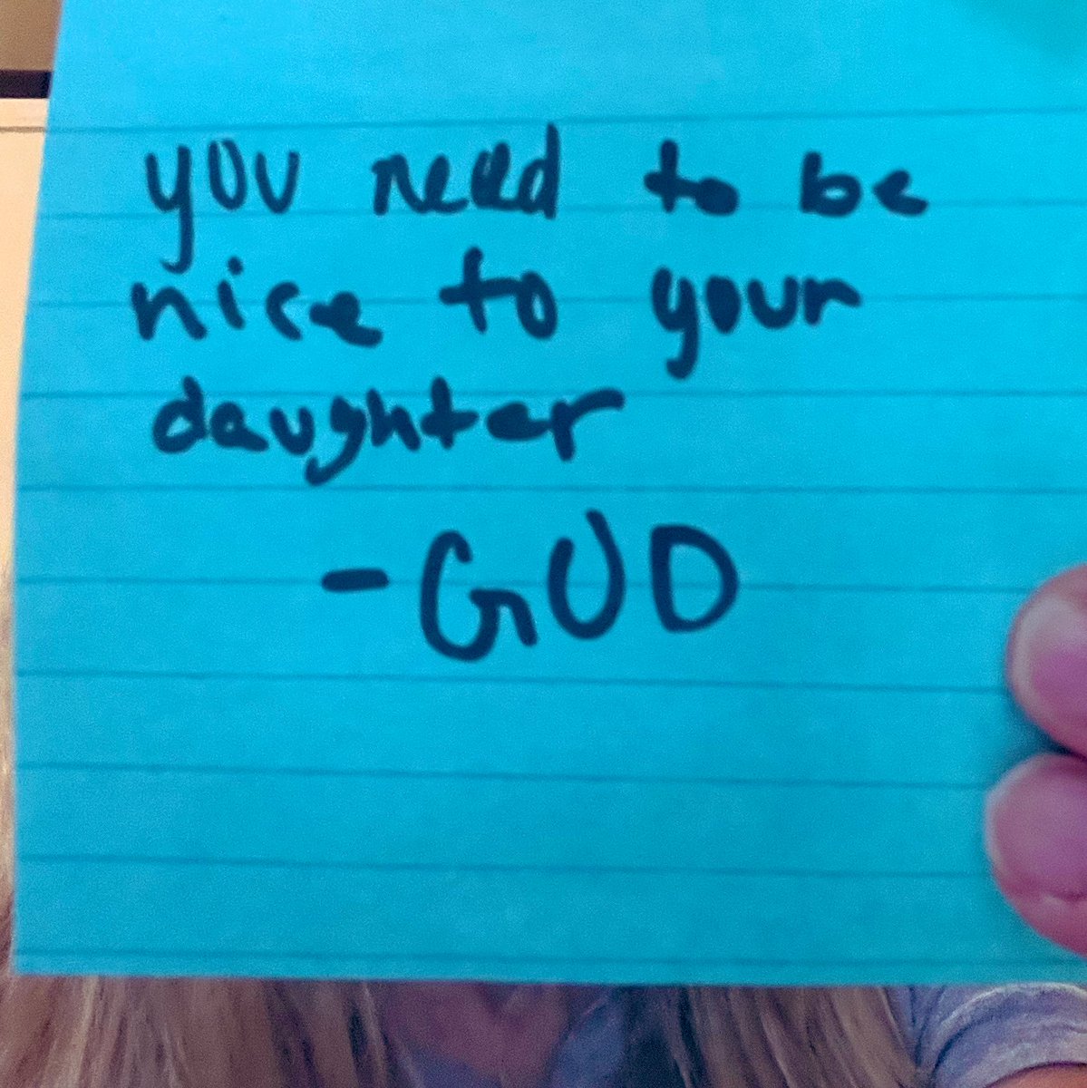 I just found this note my daughter gave me when she was 12 during a small argument we had. She left the room angry and returned shortly to pass me this message. I’ve always remembered it. 
#parenting #ParentingTips #kidsnowadays #daughters #goodadvice