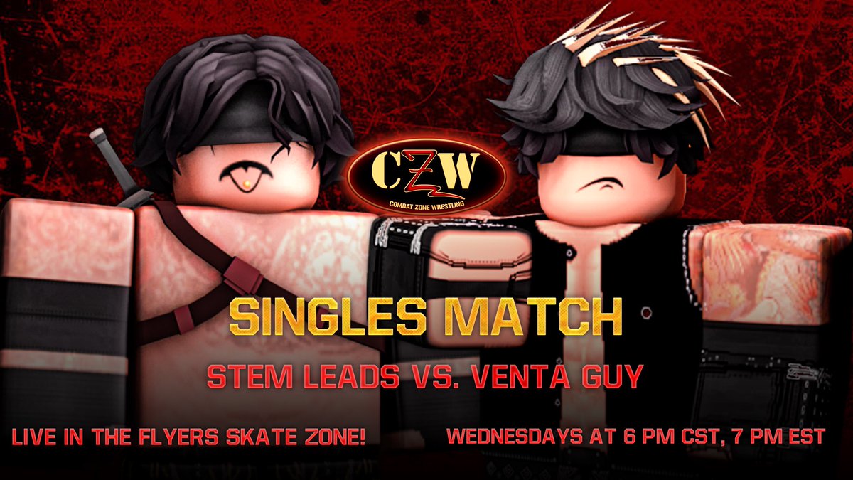 CzwRblx's tweet photo. 2 weeks from now, Live from the Flyers Skate Zone!

@stempickup will make his CZW debut against @VentiFreshVenta in the homecoming show! Who will walk out on top? https://t.co/Lw3kimGnZo