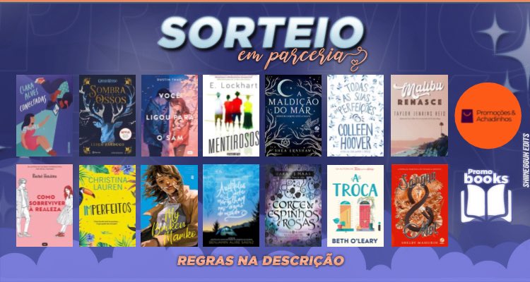 Promobooks4's tweet photo. 📚SORTEIO DE LIVRO 📚

🏆 Valendo UM livro dentre as opções do banner ou outro até R$ 30!

↪️Regras:
- Seguir: @Promobooks4 e 
@promoachadinhos 
- Dar RT nesse tweet (sem citar)
- Comente qual livro gostaria 

Resultado: 31/08📚🍀 https://t.co/bksaUvHoqK